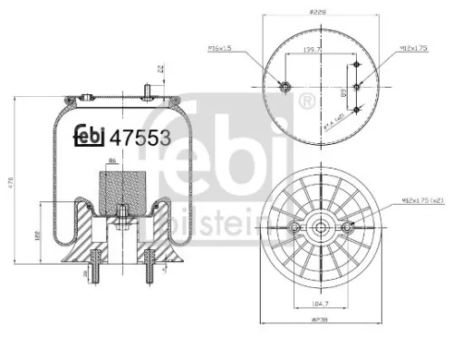 FEBI BILSTEIN FEBI BILSTEIN 47553 Febi Air Bag Suspension Spring For Daf Lf Lf 45 