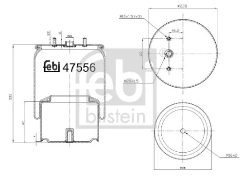 FEBI BILSTEIN FEBI BILSTEIN 47556 Febi Air Bag Suspension Spring For Daf Cf Xd Xf Xf Ii Xg Xg+ 