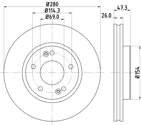 1x  MINTEX Brake Disc