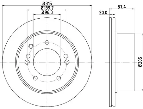 1x  MINTEX Brake Disc