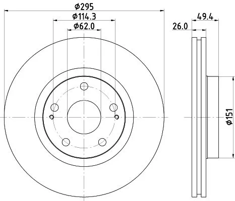 1x  MINTEX Brake Disc