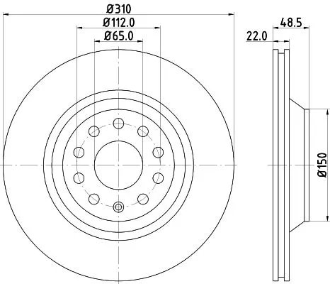 1x  MINTEX Brake Disc MDC1813 310