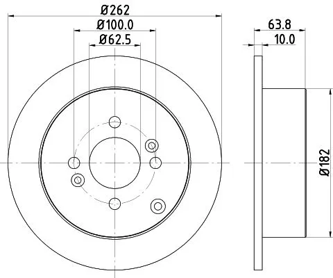 1x  MINTEX Brake Disc MDC1818 262