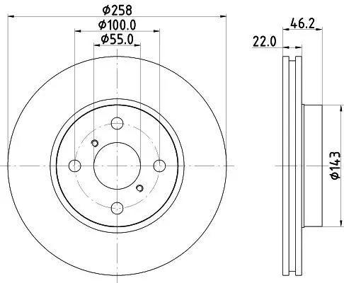 1x  MINTEX Brake Disc
