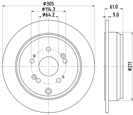 1x  MINTEX Brake Disc