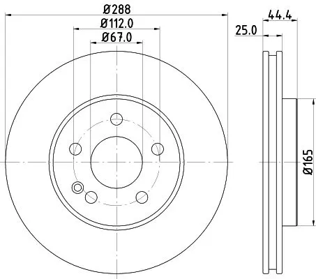 1x MINTEX MDC1845 Brake Disc