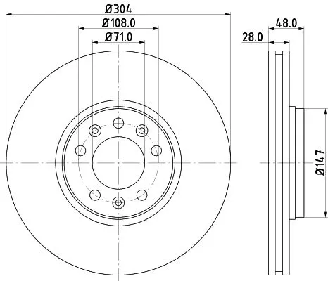1x  MINTEX Brake Disc
