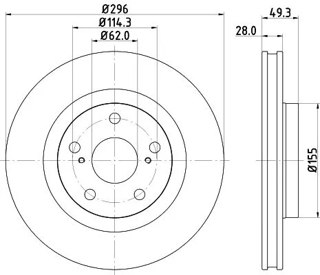 1x  MINTEX Brake Disc