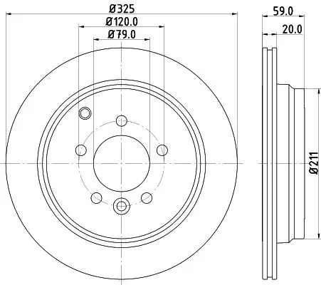 1x MINTEX MDC1852C Brake Disc