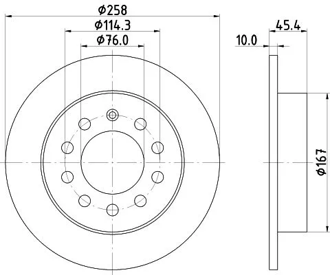 1x  MINTEX Brake Disc