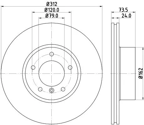 1x MINTEX MDC1912C Brake Disc
