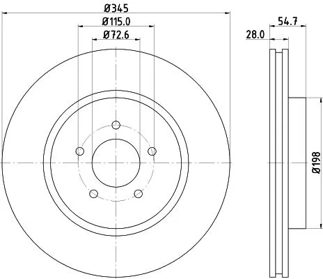 1x MINTEX MDC1928 Brake Disc