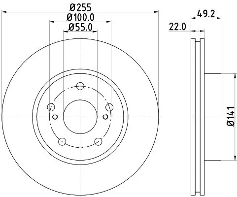 1x MINTEX MDC1953 Brake Disc