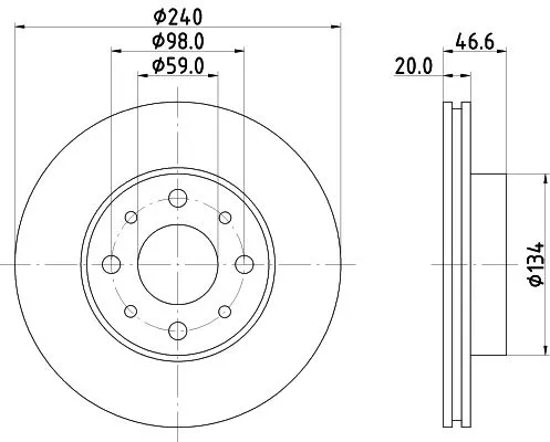 1x MINTEX MDC1970 Brake Disc