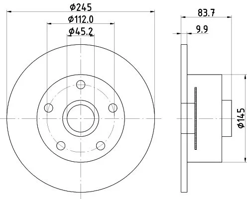 1x  MINTEX Brake Disc