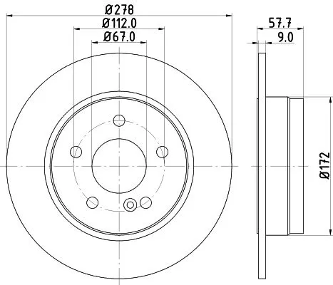 1x  MINTEX Brake Disc