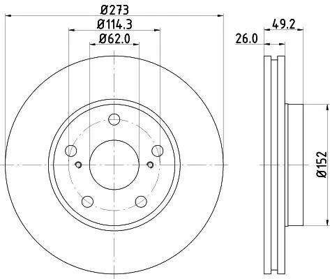 1x  MINTEX Brake Disc