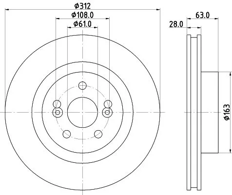 1x MINTEX MDC2022 Brake Disc