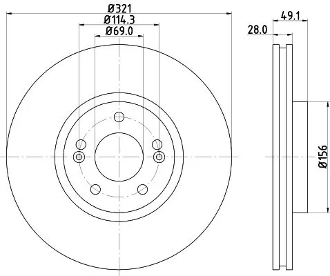 1x  MINTEX Brake Disc