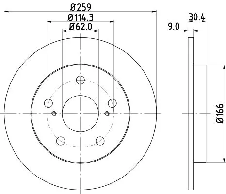 1x  MINTEX Brake Disc