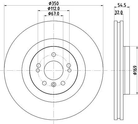 1x  MINTEX Brake Disc MDC2067 350