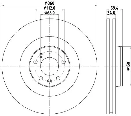 1x MINTEX MDC2069 Brake Disc