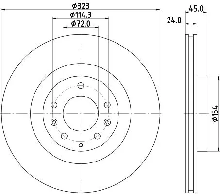 1x MINTEX MDC2075 Brake Disc