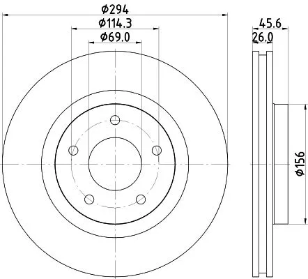 1x MINTEX MDC2101 Brake Disc