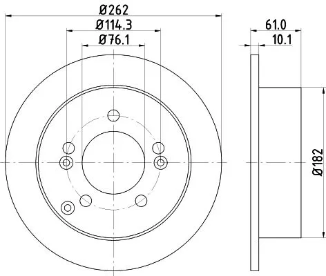 1x MINTEX MDC2125 Brake Disc