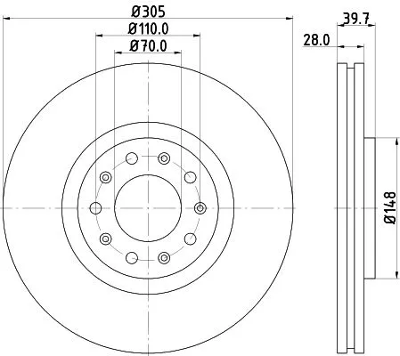 1x  MINTEX Brake Disc