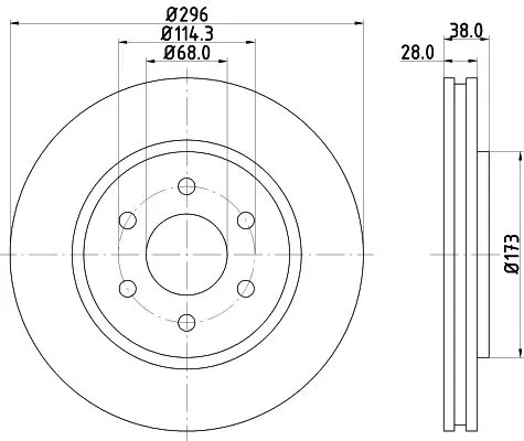 1x MINTEX MDC2163 Brake Disc