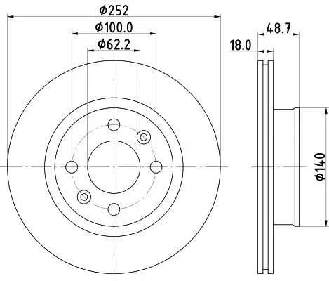 1x MINTEX MDC2166 Brake Disc