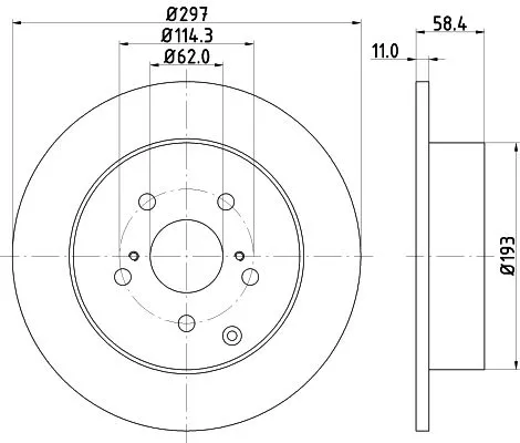 1x MINTEX MDC2183 Brake Disc