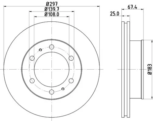 1x MINTEX MDC2184 Brake Disc