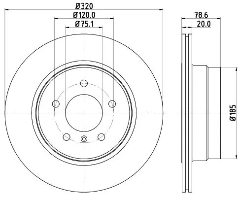 MINTEX MINTEX (MDC2186) 1x  MINTEX Brake Disc MDC2186 320 