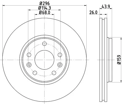 1x MINTEX MDC2196 Brake Disc