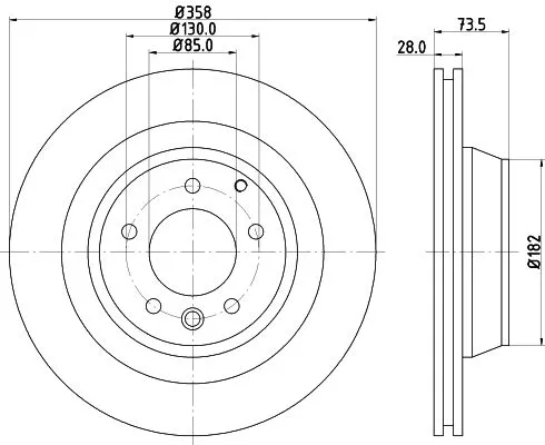 1x  MINTEX Brake Disc MDC2229 358