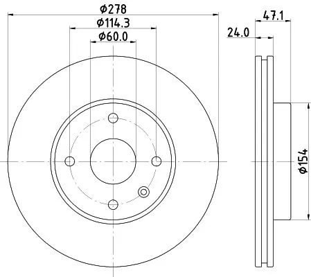 1x  MINTEX Brake Disc