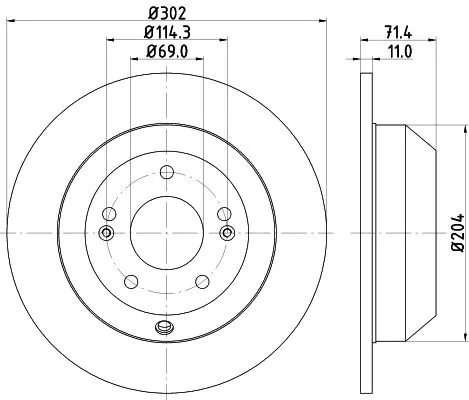 1x  MINTEX Brake Disc