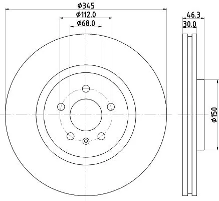 1x MINTEX MDC2256 Brake Disc