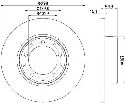 1x  MINTEX Brake Disc