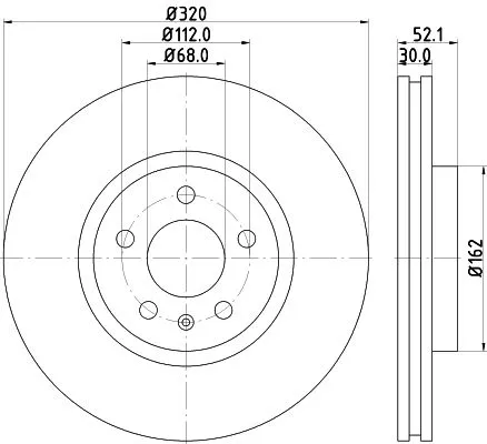 1x  MINTEX Brake Disc MDC2263 320
