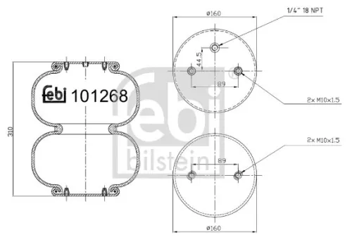 FEBI BILSTEIN FEBI BILSTEIN 101268 Febi Rear Air Bag Suspension Spring For Mercedes-benz Actros Actros Mp2 / M 