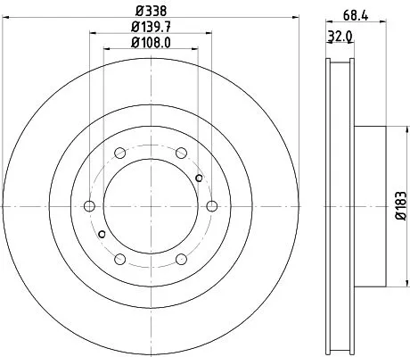 1x MINTEX MDC2273 Brake Disc