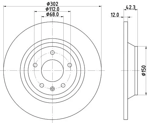 1x MINTEX MDC2281 Brake Disc