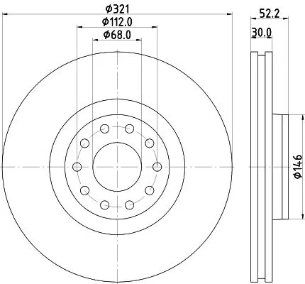 1x MINTEX MDC2282 Brake Disc