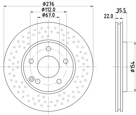 1x MINTEX MDC2283 Brake Disc