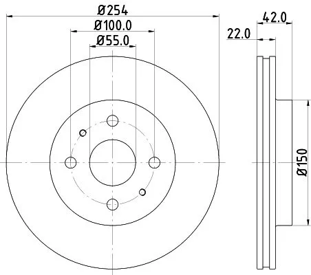 1x MINTEX MDC2286 Brake Disc