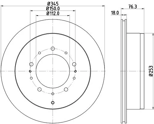 1x MINTEX MDC2288 Brake Disc