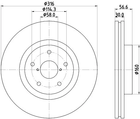 1x MINTEX MDC2289 Brake Disc